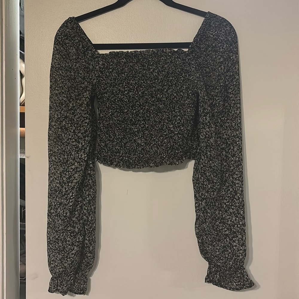 Floral ruched blouse
